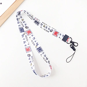 High Quality Carabiner Lanyard Short Lanyard with White Metal Buckle Wrist Bamboo Lanyard For Keys