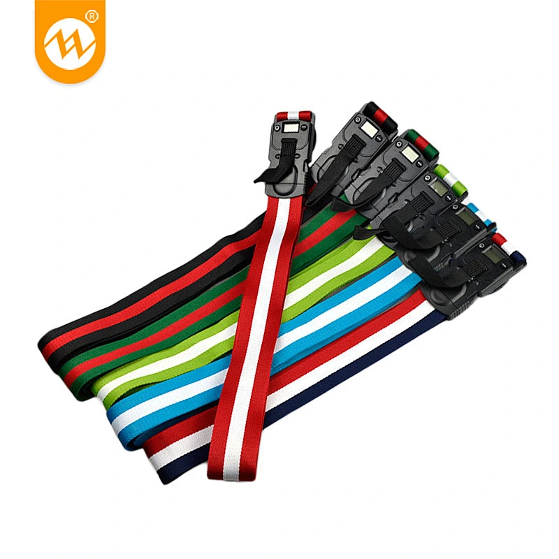 Custom Logo Hands Free Luggage Straps Tsa Approved 96 Nylon Silk Screen Printing Heavy Duty Luggage Straps