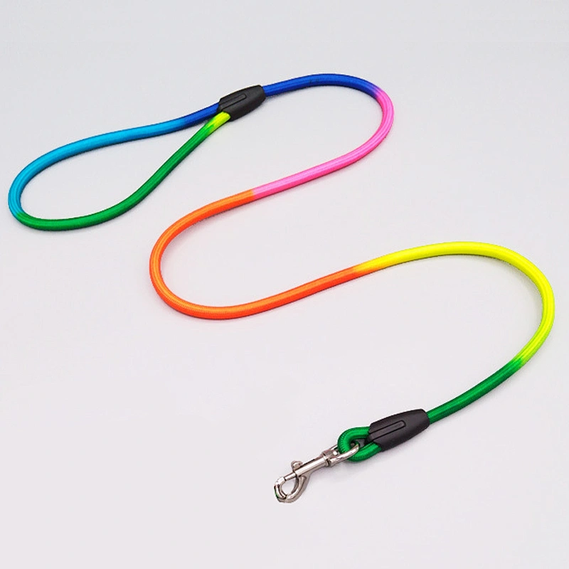Amazon Hot Selling S,M,X,L Lightweight Rain bow Pet Chain Seven Color  Rope Leash//