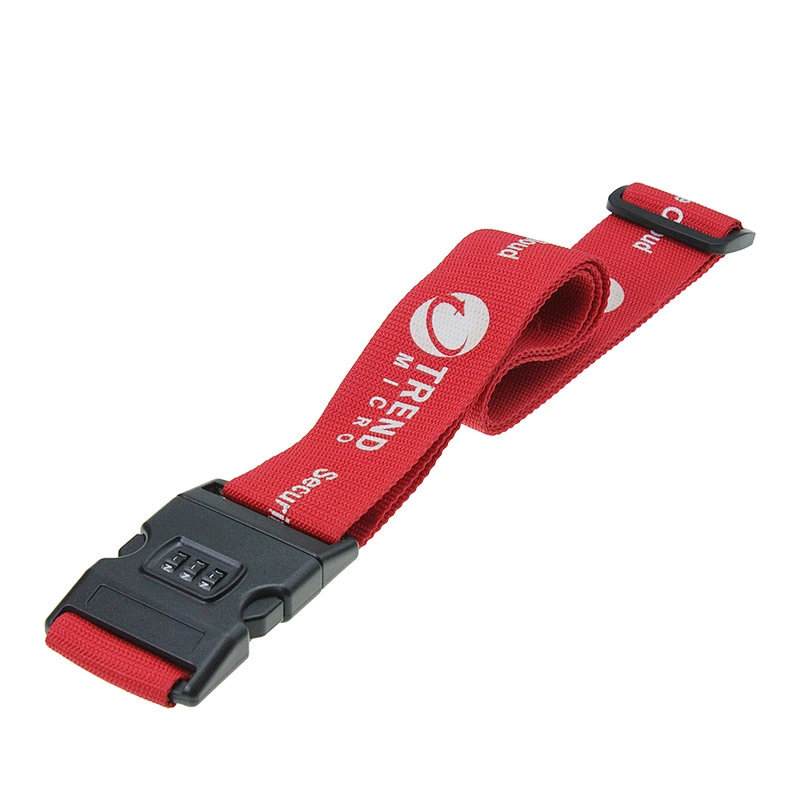 New Design Personalized LOGO Luggage Strap with Plastic Buckle