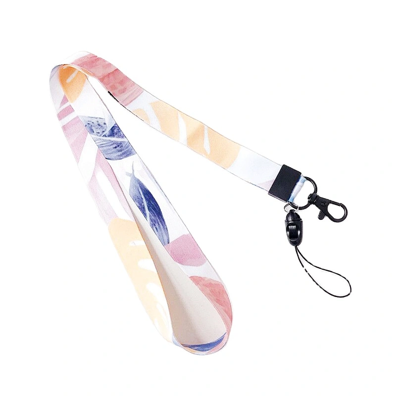 High Quality Carabiner Lanyard Short Lanyard with White Metal Buckle Wrist Bamboo Lanyard For Keys
