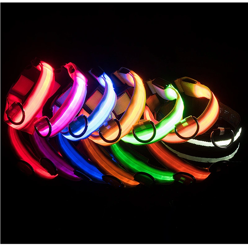 Safety Para Perro Night Illuminated, Walking Night Glowing Usb Rechargeable Pet Led Dog Collar