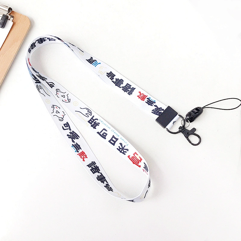 Wholesale Design Your Own White Color Plain Silk Printing Swivel Snap Release Bottle Opener Promotion phone String Lanyards