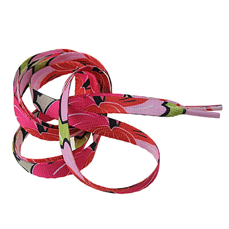 High Quality Colorful Custom Polyester rainbow printed shoelaces