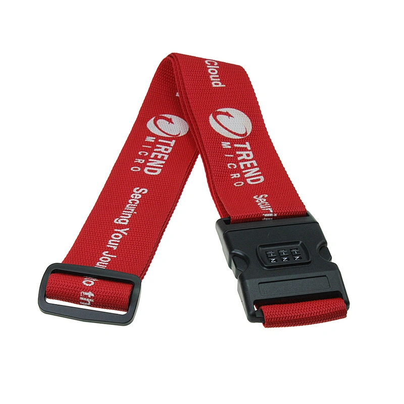 New Design Personalized LOGO Luggage Strap with Plastic Buckle