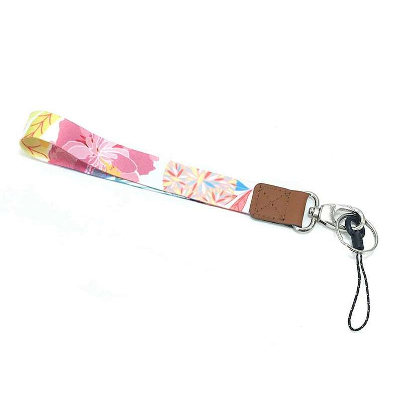 New Fashion Competitive Price Customized Sublimation Print Polyester Anti Lost Wristlet Keychain Lanyard