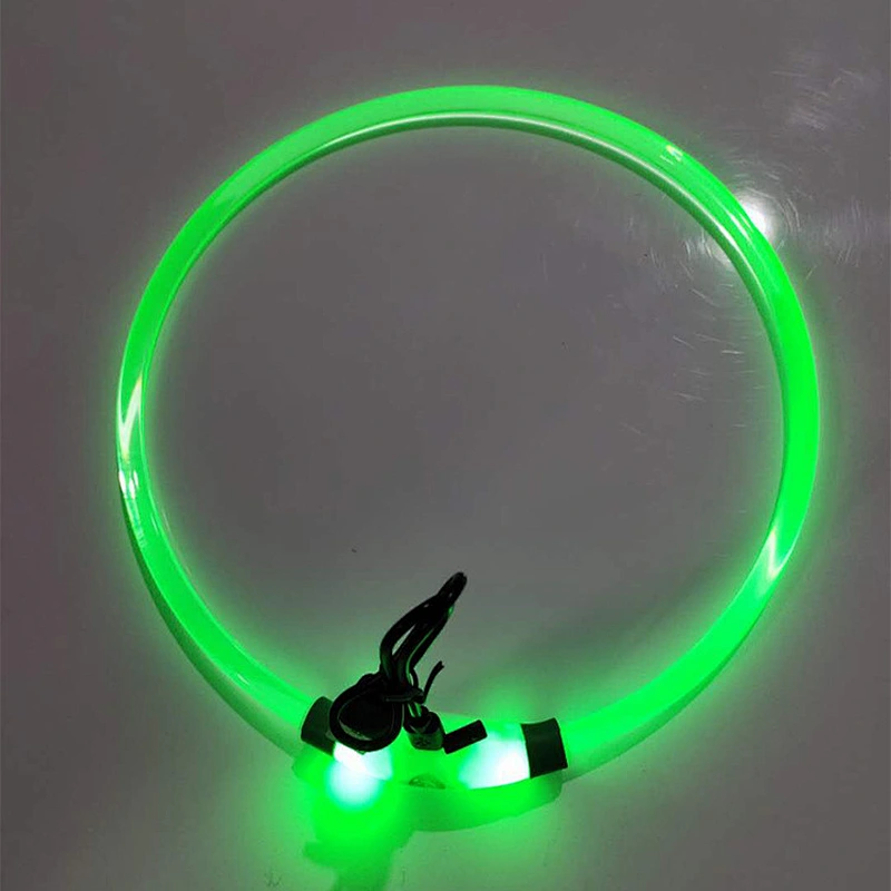 Safety Easy to Wear Water Resistant, USB Rechargeable Charging Flashing Light LED Dog Collar