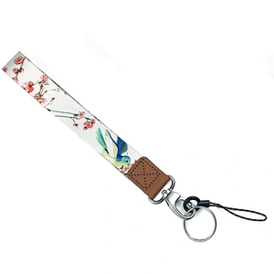 New Fashion Competitive Price Customized Sublimation Print Polyester Anti Lost Wristlet Keychain Lanyard