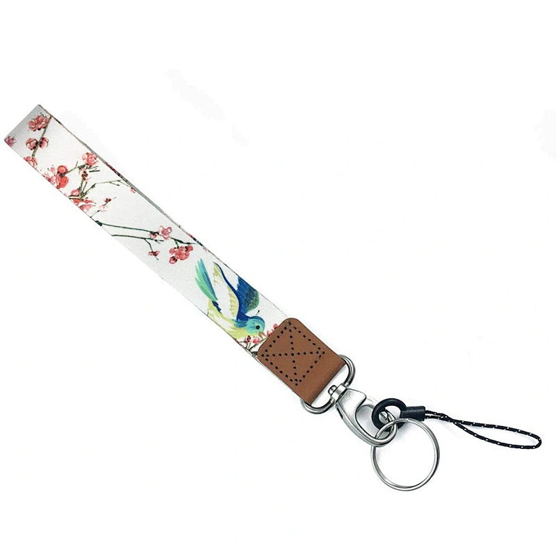 New Fashion Competitive Price Customized Sublimation Print Polyester Anti Lost Wristlet Keychain Lanyard