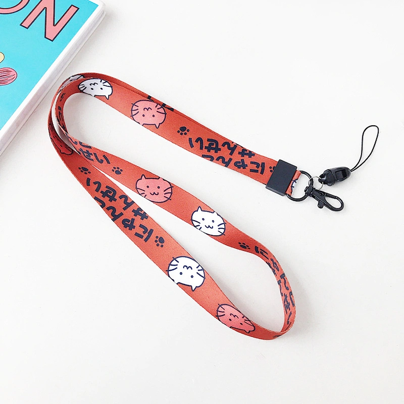 High Quality Carabiner Lanyard Short Lanyard with White Metal Buckle Wrist Bamboo Lanyard For Keys
