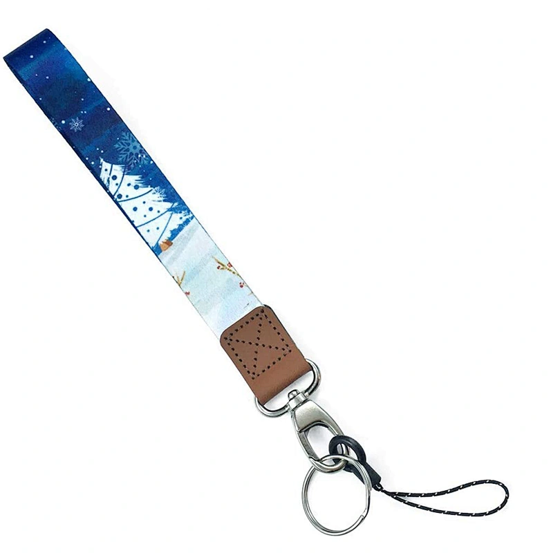 New Fashion Competitive Price Customized Sublimation Print Polyester Anti Lost Wristlet Keychain Lanyard