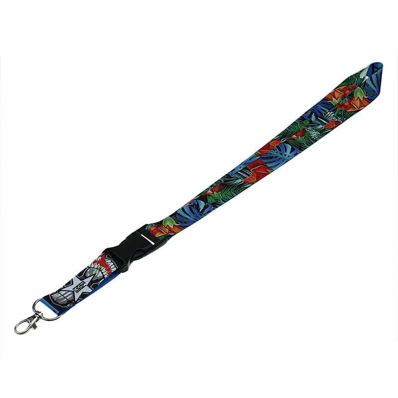 Top Selling Custom Logo Heat Transfer Printing Safty Clip 100% Polyester Lanyard