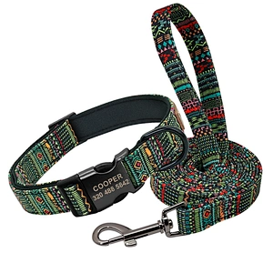 High Quality Wholesale Custom Cheap Durable Printed Dog Collar And Leash Set, Fashion Dog Leash