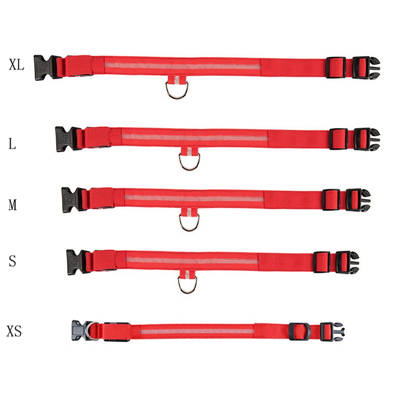 Fast Dispatch USB Cable Rechargeable Glow Flashing Light Pet Collar Adjustable Led Dog Collar