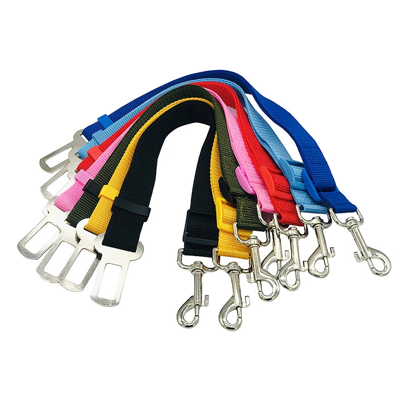 Amazon Nylon Webbing Colorful Belts High Quality Alloy Hook Pets Dog Car Safety Seat Belt