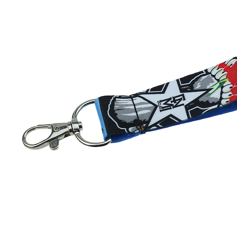 Top Selling Custom Logo Heat Transfer Printing Safty Clip 100% Polyester Lanyard