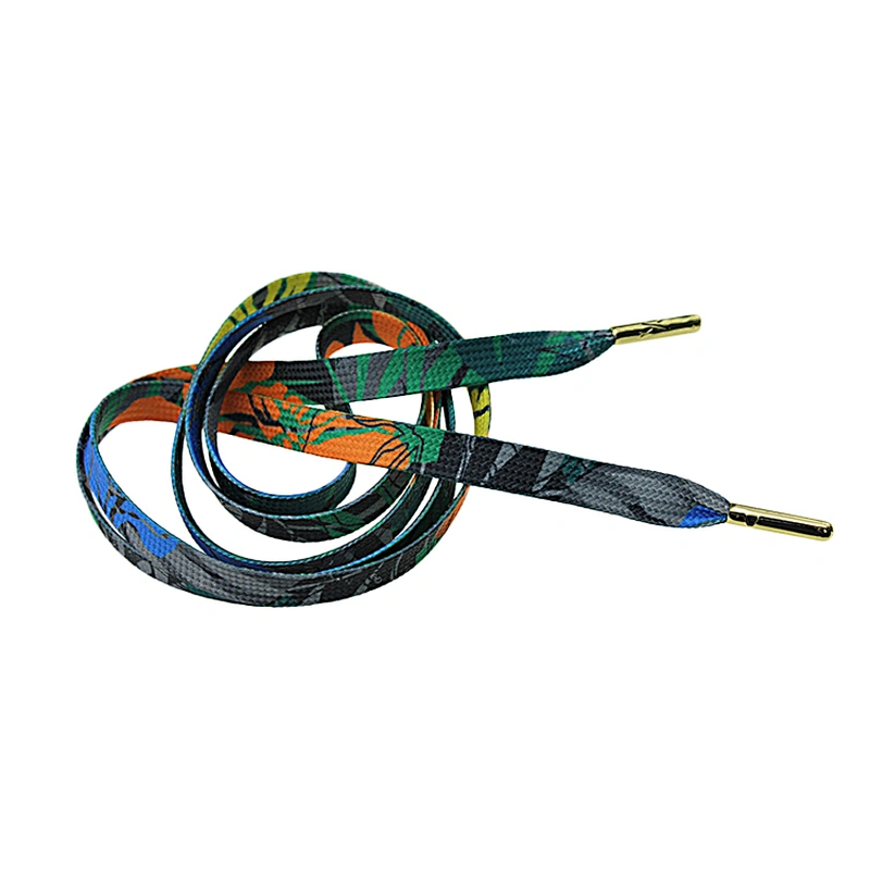 High Quality Colorful Custom Polyester rainbow printed shoelaces