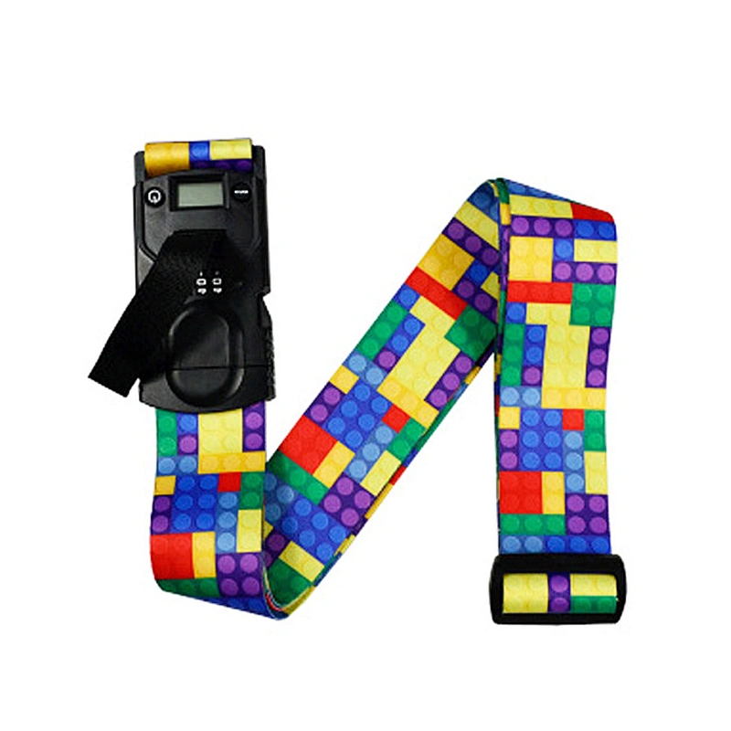 Custom Logo Hands Free Luggage Straps Tsa Approved 96 Nylon Silk Screen Printing Heavy Duty Luggage Straps