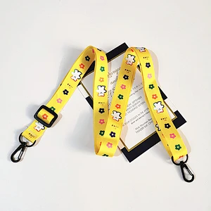 Personalized Funny Single Woven Mini Kids Keys Plastic Snap Hook Reel Sublimation Printed Custom Logo Blank Wrist Strap Lanyards