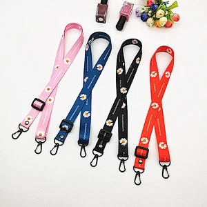 Personalized Funny Single Woven Mini Kids Keys Plastic Snap Hook Reel Sublimation Printed Custom Logo Blank Wrist Strap Lanyards