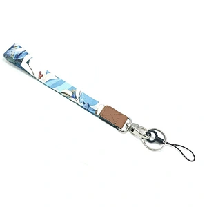 New Fashion Competitive Price Customized Sublimation Print Polyester Anti Lost Wristlet Keychain Lanyard