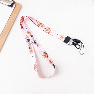 Wholesale Lanyards  For Cell Phone With Ring With Pom Metal Hook Plastic Card Holder Neck Hanger Lanyard