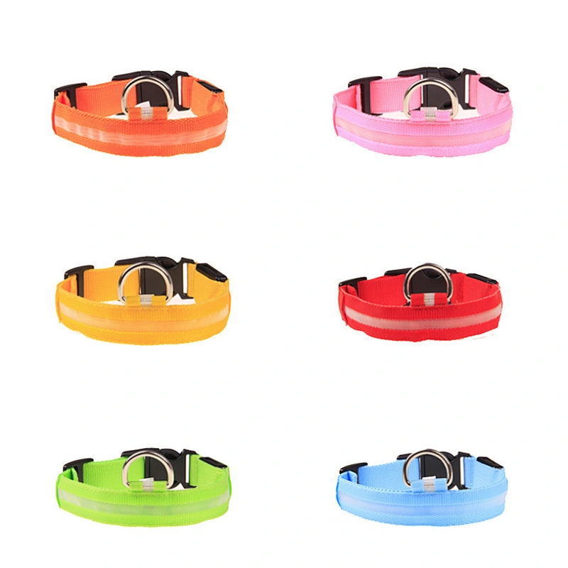Fast Dispatch USB Cable Rechargeable Glow Flashing Light Pet Collar Adjustable Led Dog Collar