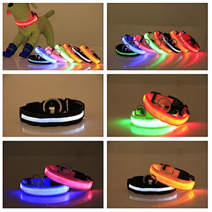 Fast Dispatch USB Cable Rechargeable Glow Flashing Light Pet Collar Adjustable Led Dog Collar
