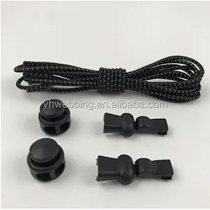 YH14 Locking Safety Elastic Shoelace No Tie Lazy Reflective Color Elastic Shoe Lace Round Elastic Rope Avoid Lazy Children