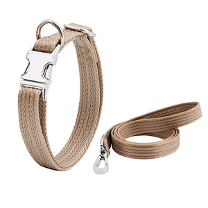 Modern Design High Quality Wholesale Custom Cheap Polyester Silk Printed Dog Leash Collar Set