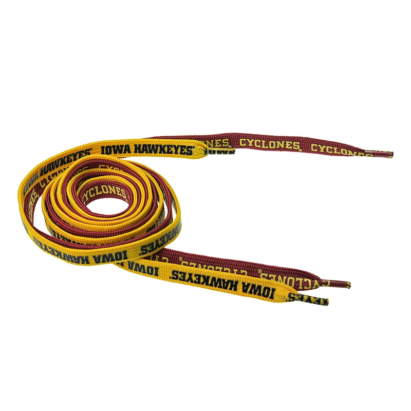 Wholesales Customized LOGO Reflective Shoelaces with Plastic Tips Round Polyester