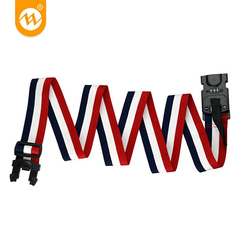 Custom Logo Hands Free Luggage Straps Tsa Approved 96 Nylon Silk Screen Printing Heavy Duty Luggage Straps