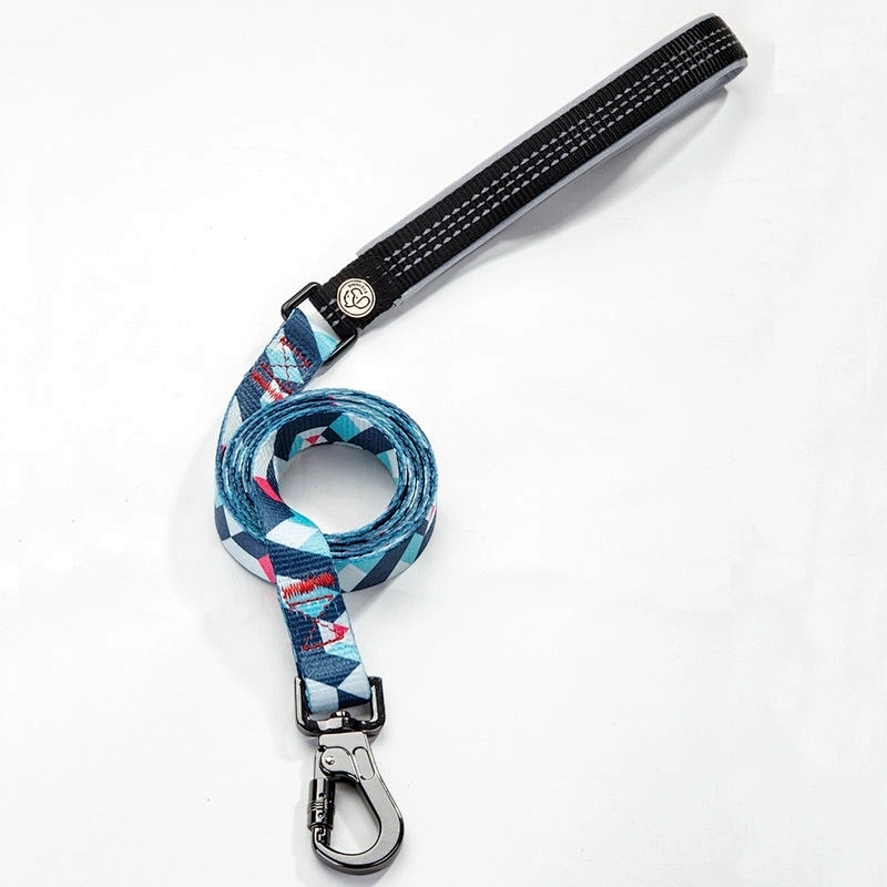 Manufacturers Reflective Smart Sublimation Dual Cotton Hands Tangle Free Double Handle Waist Dog Running  Harness Dog Leash Set