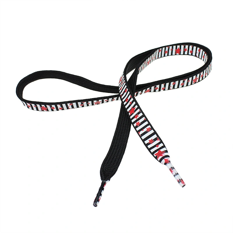High Quality Colorful Custom Polyester rainbow printed shoelaces