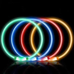 Glowing pet Dog Collar for Night Safety, Fashion Light up Collar for Small Medium Large Dogs USB Rechargeable LED Dog Collar