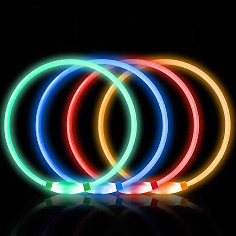 Glowing pet Dog Collar for Night Safety, Fashion Light up Collar for Small Medium Large Dogs USB Rechargeable LED Dog Collar