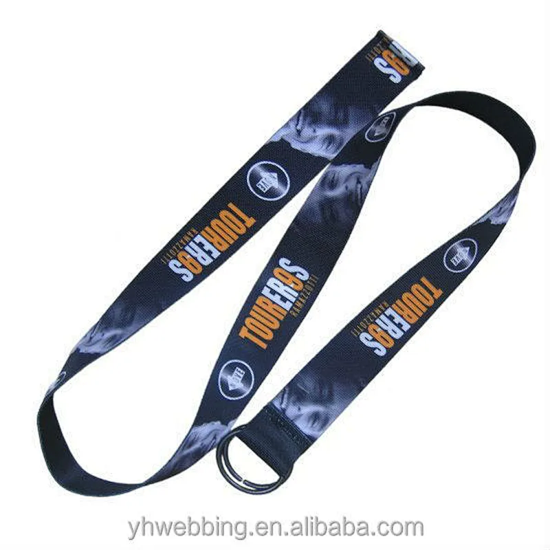 2020 custom printed polyester belt with D ring buckle