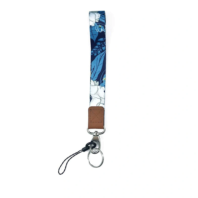New Fashion Competitive Price Customized Sublimation Print Polyester Anti Lost Wristlet Keychain Lanyard
