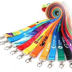 Custom Printed Environment friendly Metal Band Cord Detachable Fancy Silkscreen Digital  Mini Adjustable Pom Polyester Lanyard//
