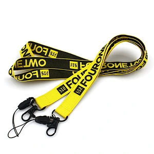 Custom Printed Environment friendly Metal Band Cord Detachable Fancy Silkscreen Digital  Mini Adjustable Pom Polyester Lanyard//