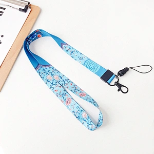 High Quality Carabiner Lanyard Short Lanyard with White Metal Buckle Wrist Bamboo Lanyard For Keys