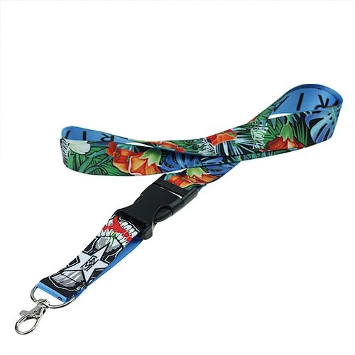 Top Selling Custom Logo Heat Transfer Printing Safty Clip 100% Polyester Lanyard
