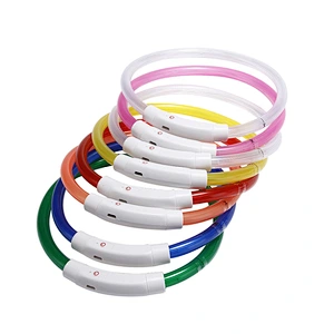 Safety Easy to Wear Water Resistant, USB Rechargeable Charging Flashing Light LED Dog Collar