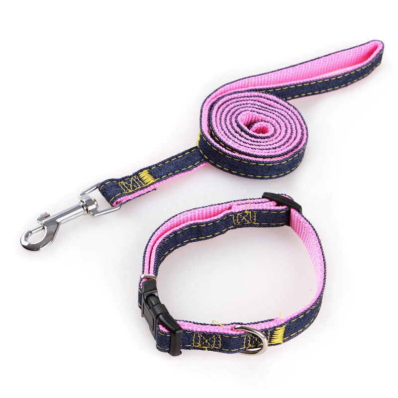 Eco-Friendly High Quality Custom Durable Polyester Ajustable Dog Collar Leash Set