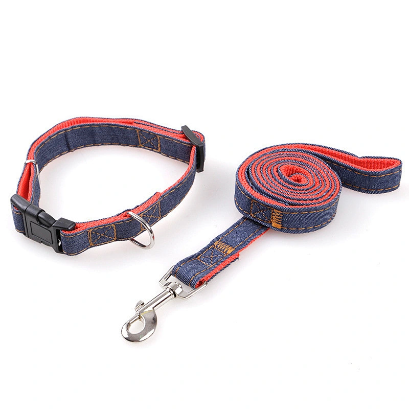 Eco-Friendly High Quality Custom Durable Polyester Ajustable Dog Collar Leash Set