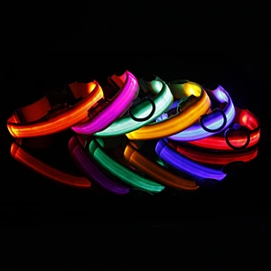 Amazon Hot Selling High Visible, Water Proof Adjustable Dog Led Collar Super Bright Durable Flashing Led Dog Collars USB