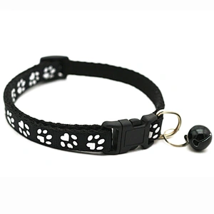 China Best Selling Cute Paw Print style Small Bell Adjustable  Safety Car Pet Collar