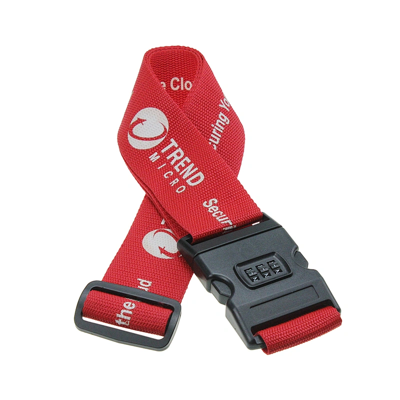 New Design Personalized LOGO Luggage Strap with Plastic Buckle