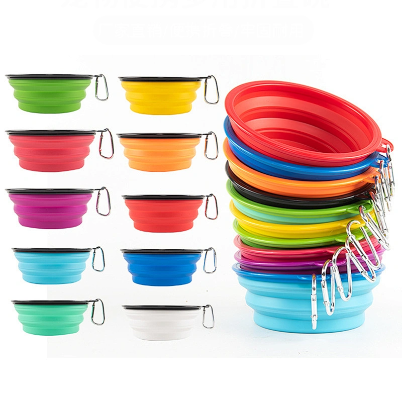Factory Wholesale Eco-Friendly TPE Silicone Pet Bowl, Foldable Anti-Slip Travel Food Water Bowl for Dogs and Cats