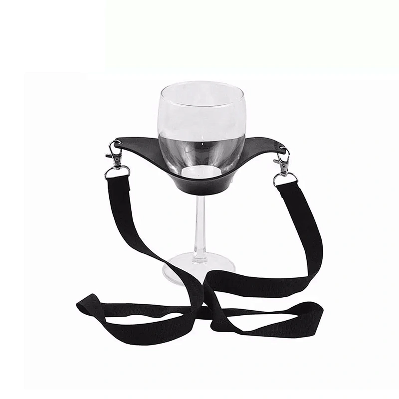 Custom Promotional Woven Sublimation Print Logo Bottle Holder Polyester Neck Wine Glass Cup Lanyard